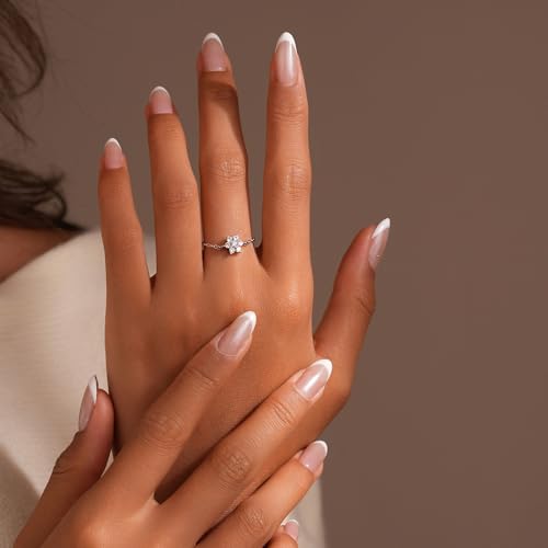 925 Sterling Silver Adjustable Link Chain Rings for Women Daughter - color: Style 6-White