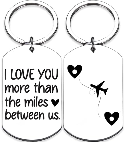Rosa Vila Keychains For Women & Men, Gifts For Mom, Bonus Mom, Aunt, Sister, Dad, Grandma, Nurse, Teens, Coach, Teacher Pilot - style: Long Distance Relationship Keychain