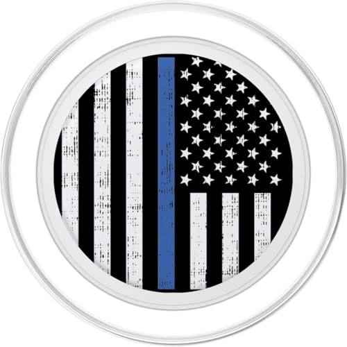 Thin Blue Line US Flag Police Officer Law Enforcement Gift PopSockets PopGrip for MagSafe - style: Magnetic PopGrip