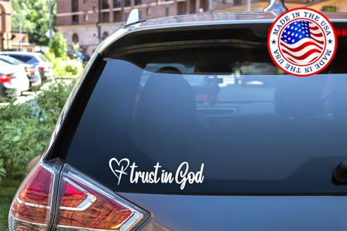 Sunset Graphics & Decals Trust in God Decal Vinyl Car Sticker Jesus | Cars Trucks Vans Walls Laptop | White | 7.5 inches | SGD000416