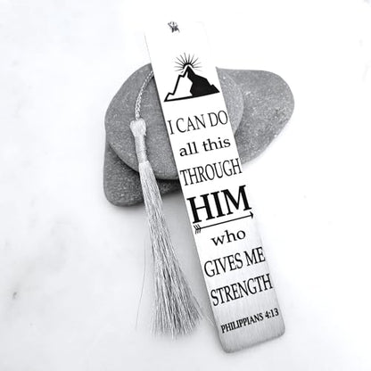 Christian Psalm Bookmarks, Bible Verse Gifts, Metal Bookmarks (Philippians 4:13 Bookmark Gifts) - color: Philippians 4:13 Bookmark Gifts