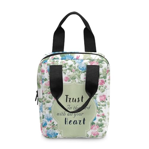 Bible Cover Case for Women, Trust in the Lord with All Your Heart, Large Bible Cover with Handle Carrying Case Study Supplies Accessories - color: Fower