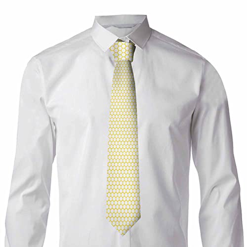 Men's Ties Novelty Tie Necktie for Men Teen Boys Multicolor Tie Party Holiday Thanksgiving Christmas - color: Yellow Honeycomb