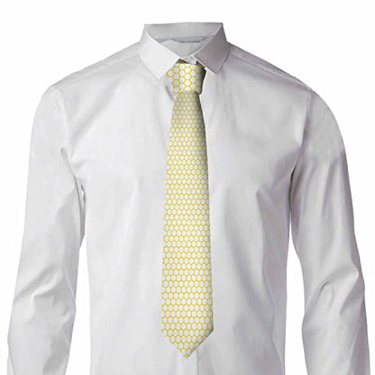 Men's Ties Novelty Tie Necktie for Men Teen Boys Multicolor Tie Party Holiday Thanksgiving Christmas - color: Yellow Honeycomb