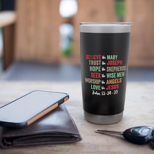 Believe Like Mary Trust Like Joseph Hope Like Shepherds Stainless Steel Insulated Tumbler