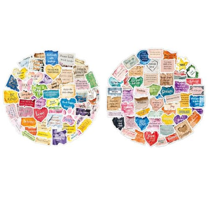 100PCS Shredded English Inspirational Stickers for Laptop Journal Scrapbook Phone Water Bottle Notebook Luggage Computer Skateboard Bike,Encouraging Affirmation Waterproof Decal for Girl Teen Adult - color: Shredded English