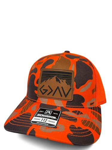 God is Greater Than The Highs and Lows Trucker Hat Women's Hat All Black Sun Hat Men Gifts for Girlfriends Cool Cap - color: Blaze-brown
