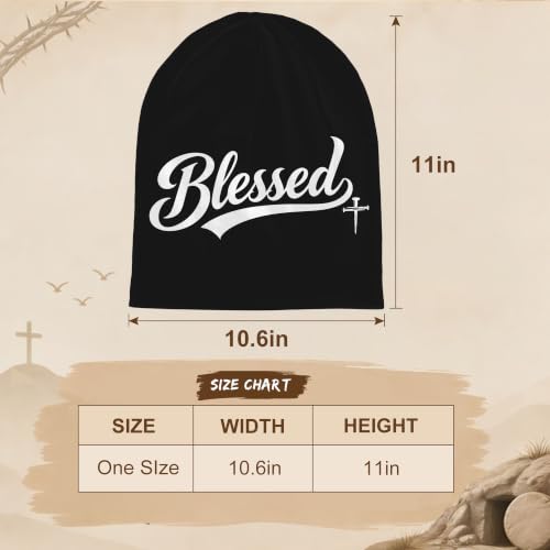 Beanie Hat for Men/Women Elasticity Winter Skull Cap Warm Soft Knit Hat Lightweight Running Hat Black - color: Jesus Christ Christian Faith Over Fear3