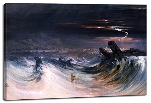 Canvas Print Wall Art - Destruction of Tyre, 1840 by John Martin - 18x12 inches - color: Destruction of Tyre, size: 18"L x 12"W