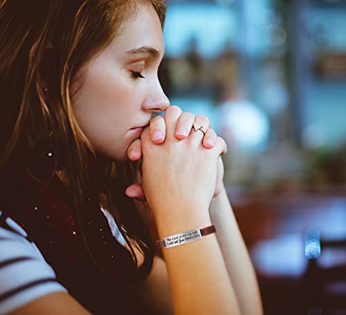 Yiyang Christian Gifts Leather Bracelet for Women Inspirational Faith Bible Verse Religious Jewelry Christmas Birthday Baptism Gift for Women - style: "Always play and never give up" Luke 18:1