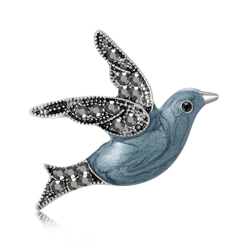 Enamel Bird Theme Brooch Pin for Women, Vintage Flying Bird Lapel Pin - color: Dove2