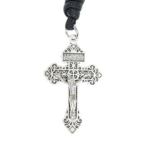 Intercession Paracord Decade Rosary - color: Black/Silver
