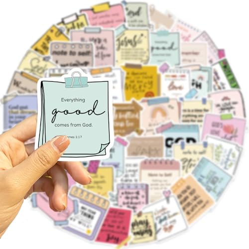Inspirational Bible Sticker Motivational Jesus Decal for Water Bottle 50PCS