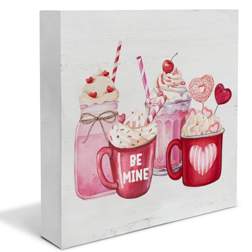 Eudosi Valentines Decor, Valentines Day Decor Be Mine Coffee Wood Sign - color: Be Mine