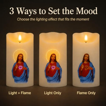 Flameless LED Devotional Prayer Candle with Automatic Timer