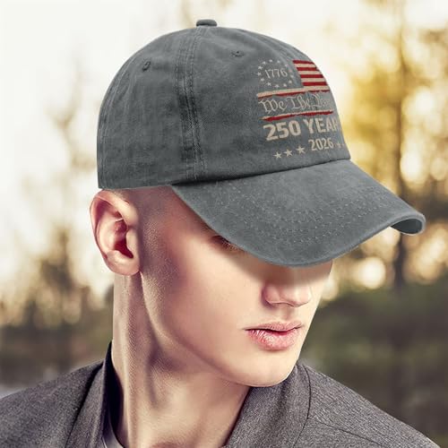 250th Anniversary 250 Years Freedoms Baseball Hat Running Embroidered Cap for - color: Pigment Gray