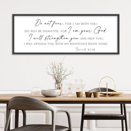 YWMZYKJGS Do Not Fear Wall Decor Isaiah 41:10 Sign 32"×12" Black - color: Do Not Fear Wall Decor (Black), size: 32"L x 12"W