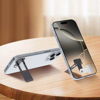 Phone Slim Kickstand, Ultra Thin Vertical and Horizontal 360° Rotating Universal Steel Metal Stable Stand Pocket Friendly Sticky Holder for iPhone Samsung Cellphone Case (Black 2-Pack) - color: Black