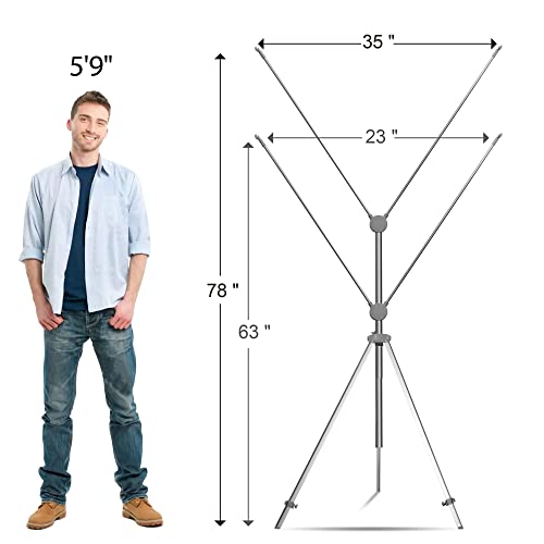 Anley Adjustable X Banner Stand with Travel Bag - Fits Any Banner Size from 23" X 63" to 35" X 78" - Portable Retractable Stand for Business, Trade Shows, Events, and Displays (Banner Not Included)