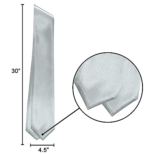 Plain Graduation Stole Sash 60 Inch Unisex Adults Solid - color: Silver Stole