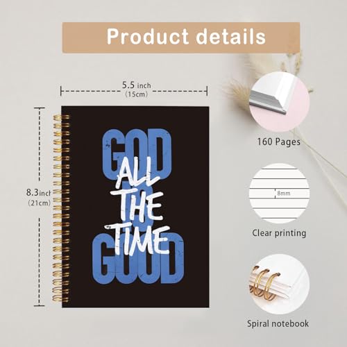 MOFUYU God Is Good Christian Notebooks,Notebook for Bible Notes - color: white(God)