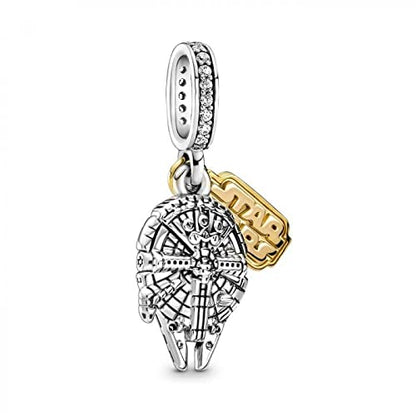 Sport Religious Charm 925 Sterling Silver Pendant,Jewelry Beads Gifts for Women Bracelet&Necklace - color: spacecraft
