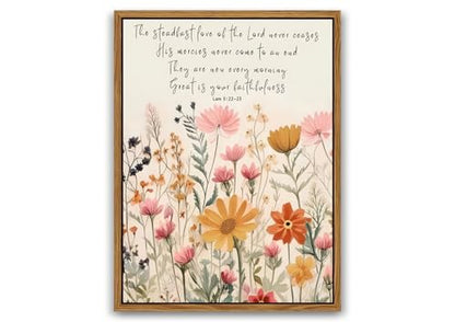 Wildflower Serenity Prayer Wall Art Floating Framed 12x16 Inch - color: Lamentations-PS, size: 16"L x 12"W