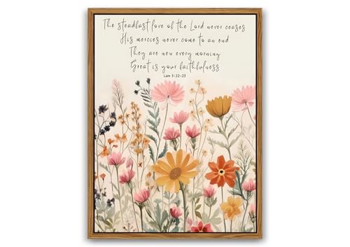 Wildflower Serenity Prayer Wall Art Floating Framed 12x16 Inch - color: Lamentations-PS, size: 16"L x 12"W
