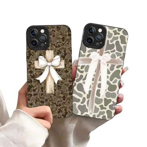 2 Pack Christian Jesus Cross Bow Phone Case for iPhone 12 Pro Max Case Leopard Print Cheetah Pattern Shockproof Soft Protective for Women Men Phone Cover Funda for iPhone 12 Pro Max 6.7 Inch - color: Black, size: for iPhone 12 Pro Max