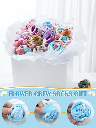 Cutecrop 10 Pairs Novelty Women's Floral Socks Gift - color: Macarons, style: Elegant Style
