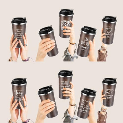 Meanplan 10 10 Set Christian Bible Verse Cup, Bible Theme, Wood Grain - color: Wood Grain, size: Bible Theme