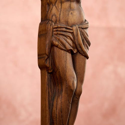 9.84in Handmade Catholic Wooden Wall Crucifix, Baptism Religious Faith Gift - size: 9.8"L x 7.2"W
