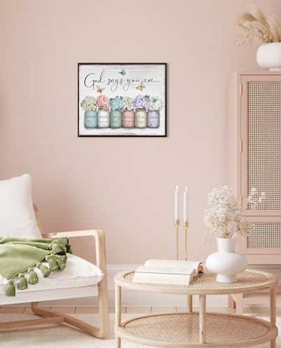God Says You Are Wall Art, Christian Bible Verse 12" x 15 - color: God Says You Are, size: 12"L x 15"W