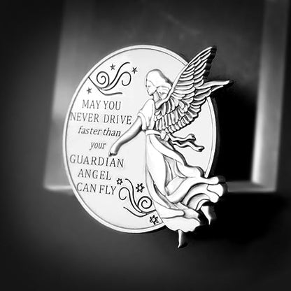 Car Guardian Angel Visor Clip Guardian Angel Medal Accessories Bless Driving Safety Religious Gift for Parent, Family, Friend, Driver (1)