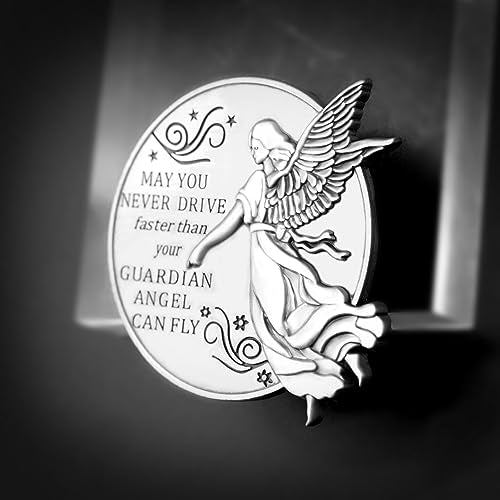 Car Guardian Angel Visor Clip Guardian Angel Medal Accessories Bless Driving Safety Religious Gift for Parent, Family, Friend, Driver (1)