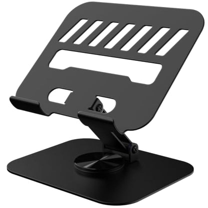 Metal Tablet Stand Holder Adjustable for iPad Kindle Tab, Black - color: Black