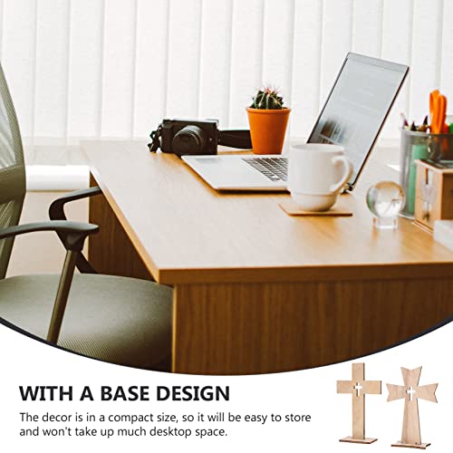 20pcs Wooden Crosses for Crafts Unfinished Wood Crosses Mini Standing Cross Holy Cross Collectible for Easter Decoration Table Display Dining Wedding Party Decor