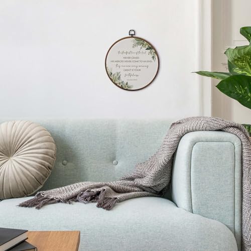 MOTERMATE Christian Wall Art Decor Round Framed, Bible Verse Canvas Wall Art Artwork Prints, Steadfast Love Minimalist Religious Hanging Decor Decorations for Home Bedroom Living Room, 10x10 Inch