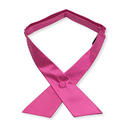 Women's or Men's Crossover Neck Tie Solid Color Continental Tie - color: Hot Pink