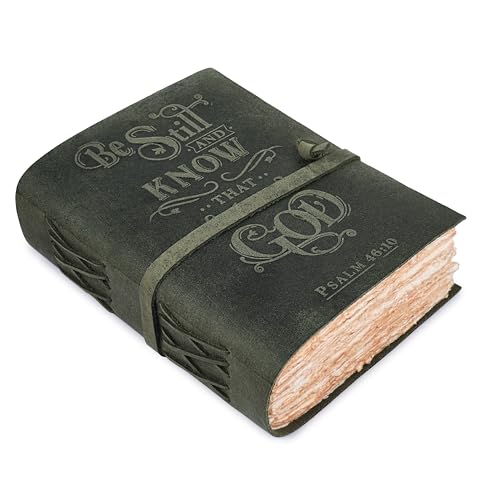 LEATHER VILLAGE Scripture Journal Be Still Verse, Teal 8x6. - color: Aqua, size: 8 inches X 6 inches