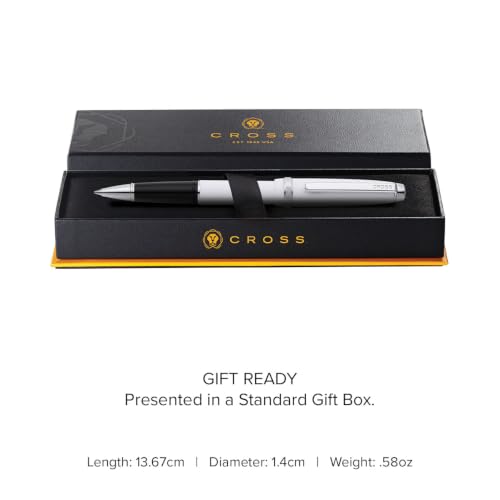 Cross Lume Porcelain White Rollerball Pen, Medium Point, Black Ink - color: White