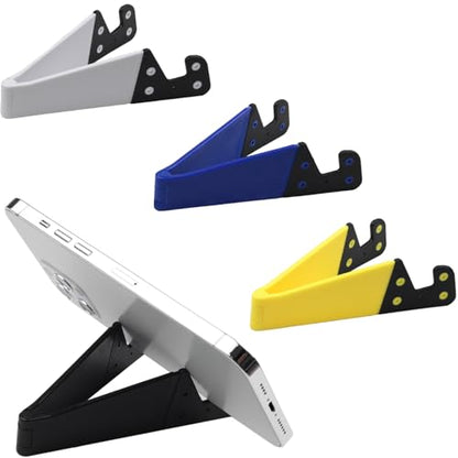 Portable Mobile Phone Stand for Desk, Foldable Pocket Travel Holder, Universal V Smartphone Kickstand Mount Compatible with iPhone, iPads, Kindle, Android, Pack of 4
