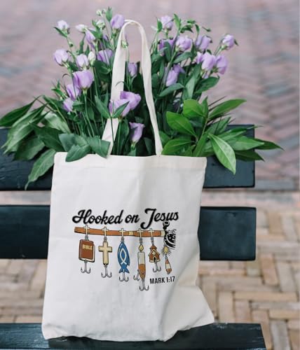 Christian Jesus Inspirational Canvas Tote Bag for Church Baptism - color: Jesus3