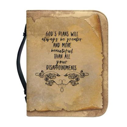 Classic Bible Cover for Women Girls Large PU Leather Bible Carrying Case Bag Scripture Book Bag Protective Stylish Church Carrying Bag, Brown - color: Brown Print, size: 2X-Large