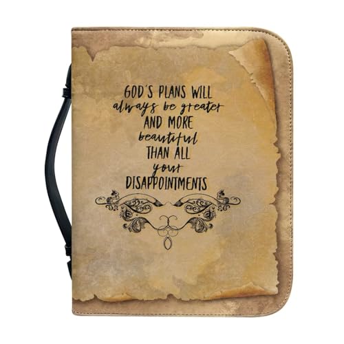 Classic Bible Cover for Women Girls Large PU Leather Bible Carrying Case Bag Scripture Book Bag Protective Stylish Church Carrying Bag, Brown - color: Brown Print, size: 2X-Large