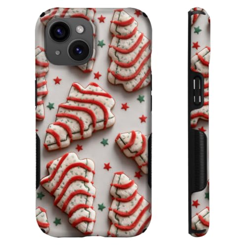Compatible with iPhone 15 Case,Wireless Charging Compatible,Patented 2‑in‑1 Dual‑Layer Protection, Hot Transfer Print Hard Shell Cover - Christmas Dim Sum Biscuits - color: Christmas Dim sum biscuits, size: iPhone 15