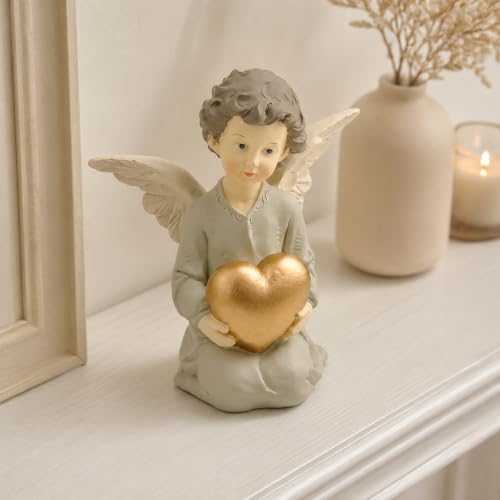 Kneeling Angel Girl Figurine With Heart, 5.12 Inch Resin Guardian Angel - style: 5.12'' Angel w heart on base