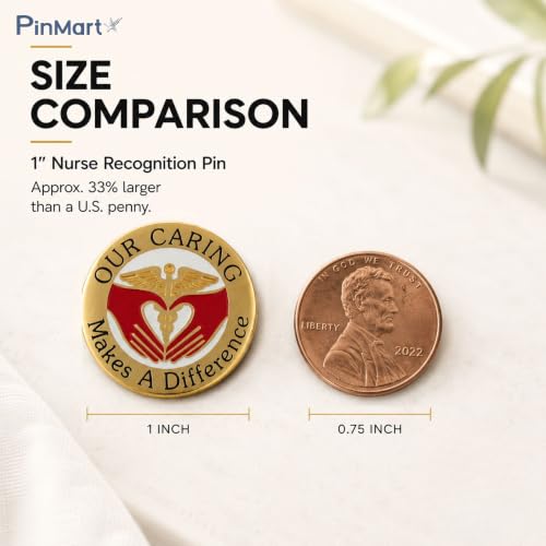 PinMart Nurse Lapel Pin Our Caring Makes a Difference – Gold Enamel Nursing Pin Badge for RN CNA Medical Assistant – Nurse Pinning Ceremony, Graduation & Healthcare Gifts - style: 10 Pack