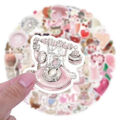 120Pcs Coquette Stickers for Girls.Waterproof Cartoon Cute Decals for Water Bottles Laptop Notebook Phone Guitar Scrapbook.Aesthetic Stickers Gifts for Women Teens Adults. - color: 120 - Coquette Aesthetics