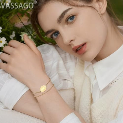 VASSAGO Saint Benedict Medal Bracelet Medalla De San Benito - color: Gold2